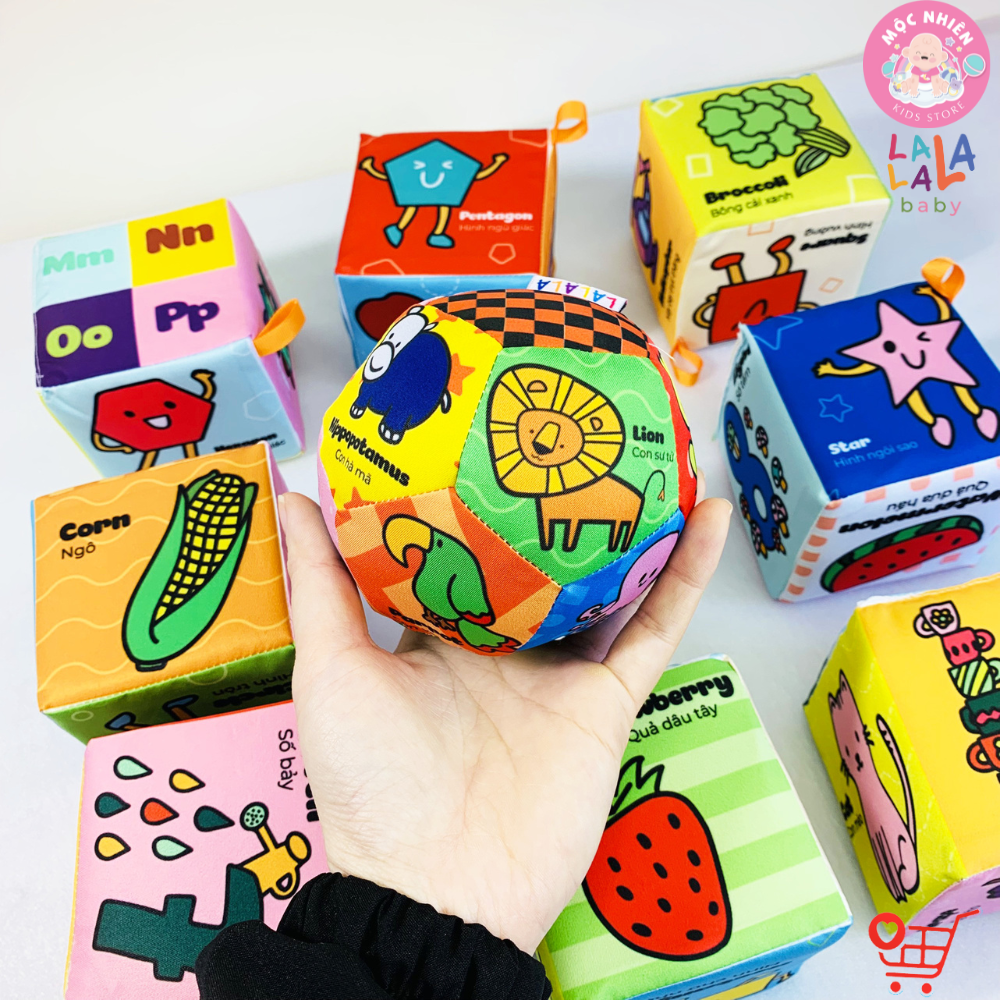 Đồ Chơi Hình Khối Vải Xúc Xắc Vui Nhộn Travel Block 9 pcs - Lalala Baby