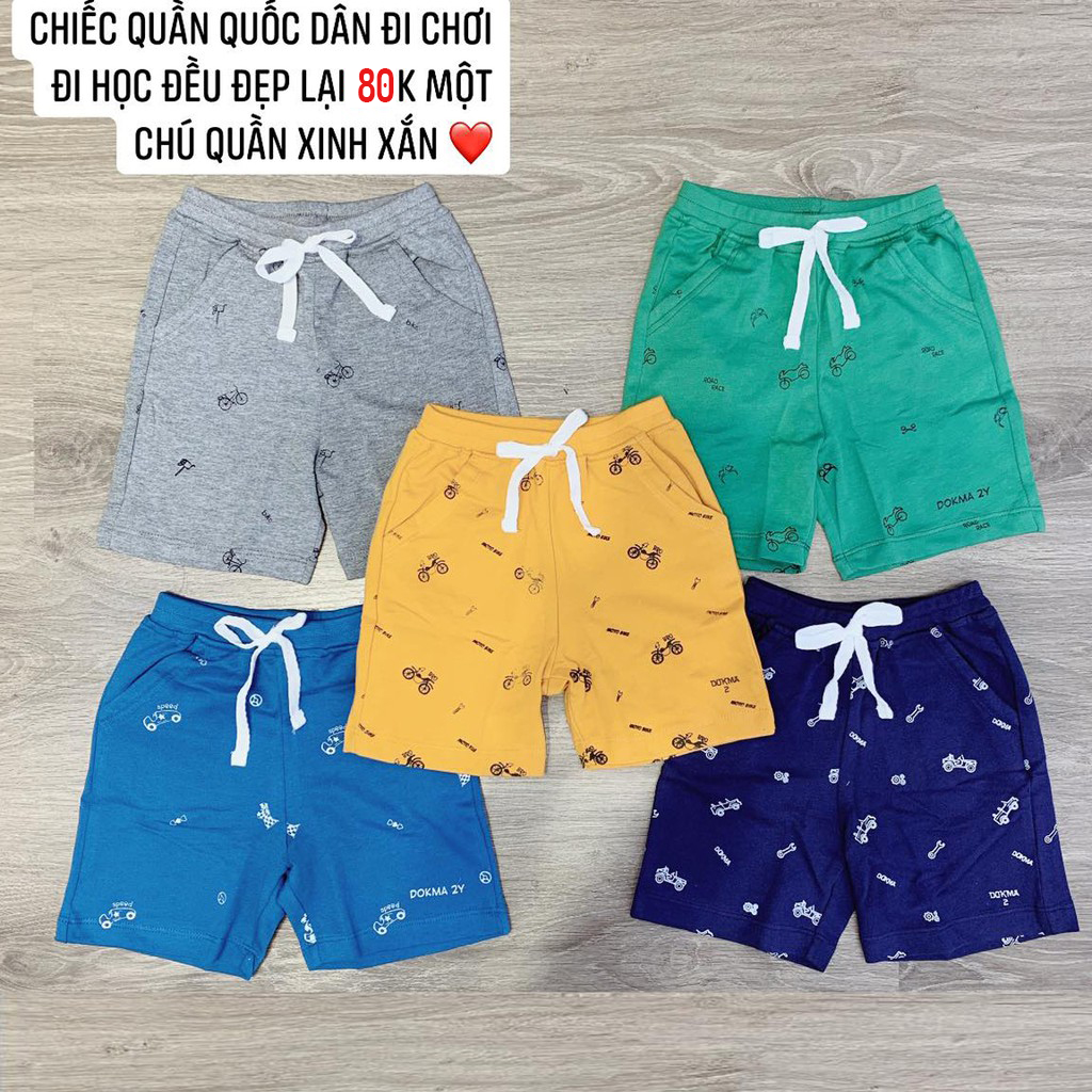 Quần cotton da cá bé trai quần short ngố từ 1-6T 5 màu (10-23kg)