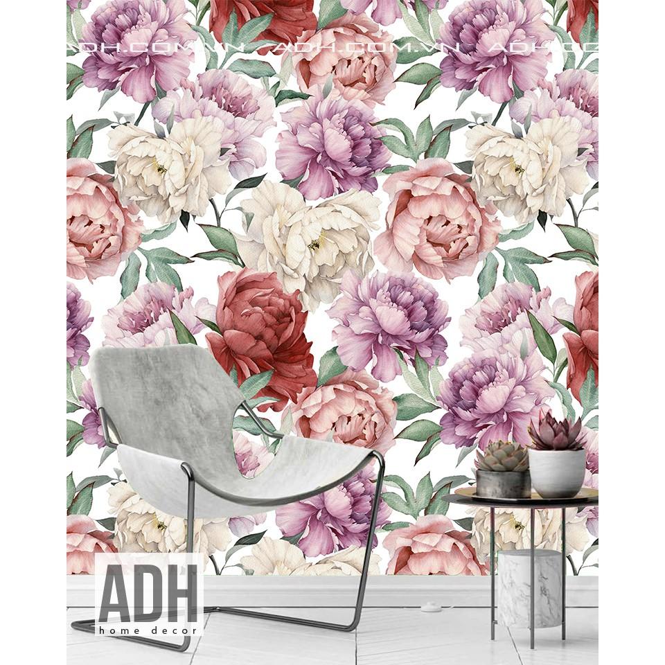 Decal dán tường lá và hoa ADH191016