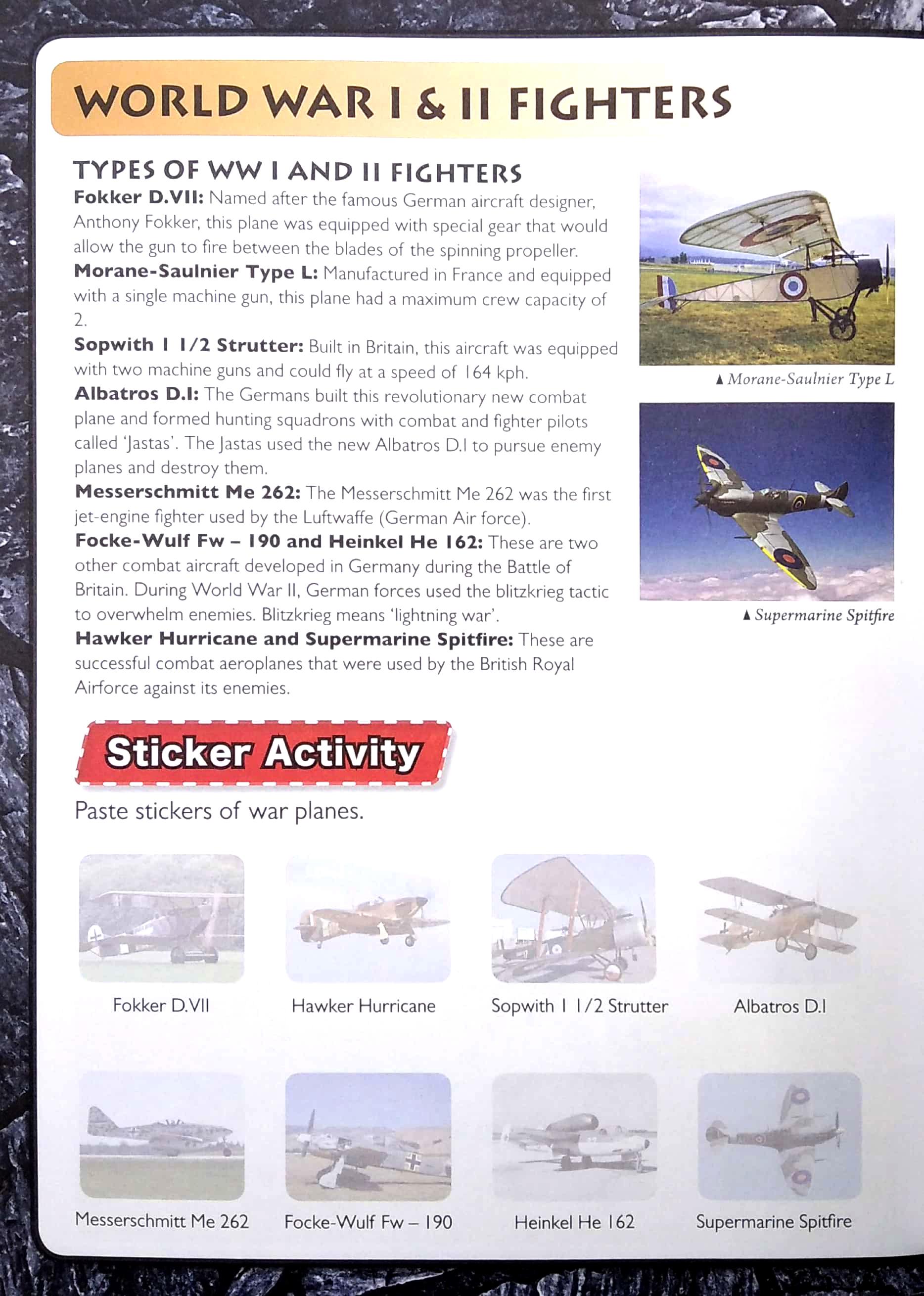 Wonders Of Learning - Sticker Book - Discover Combat Aircraft