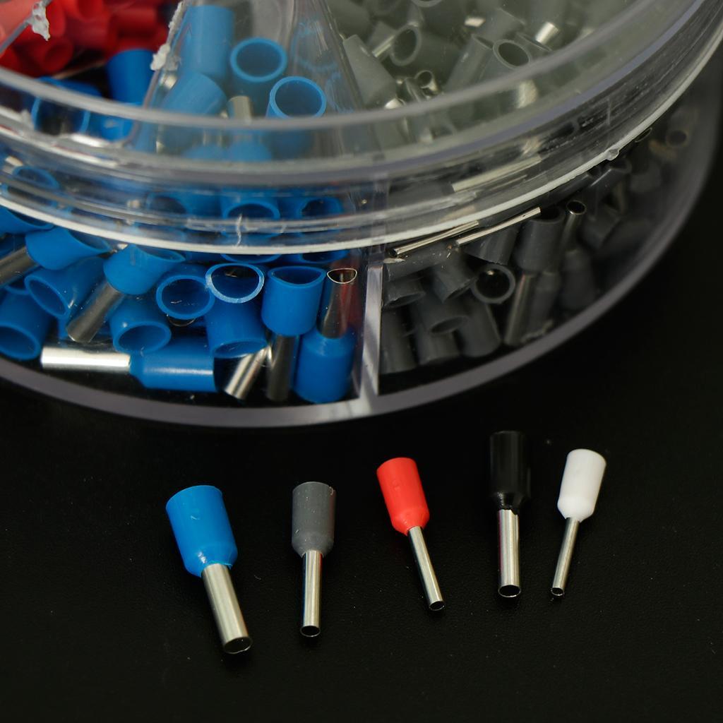 400 Pieces Insulated Cord Pin End Terminal Wire Crimp Connector Bootlace Ferrules 0.5-2.5mm²