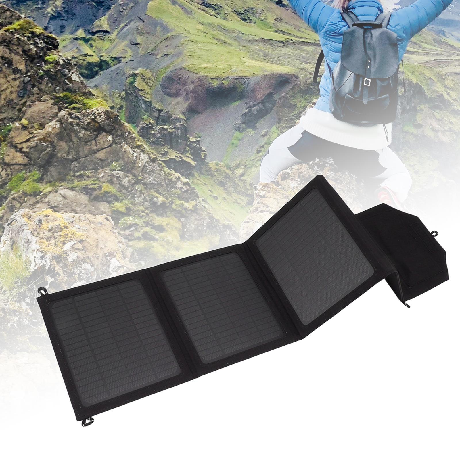 Solar Panel Charging Two USB Output 40W 12V-5V Monocrystalline Portable with Cord Solar Panel for Outdoor Hiking House Laptop Phone
