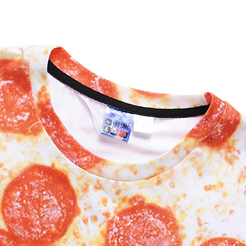 Funny Fashion T-Shirt Men's Pizza Food 3D Print Tops Short Sleeve O-neck Summer Sports Tee Shirt