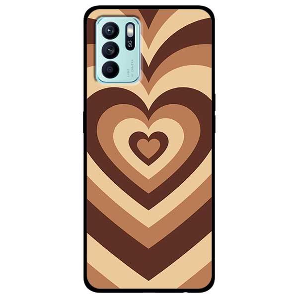 Ốp lưng dành cho Oppo Reno 6 - Reno 6 5G - Reno 6Z 5G - Tim Cầu Vồng Nâu