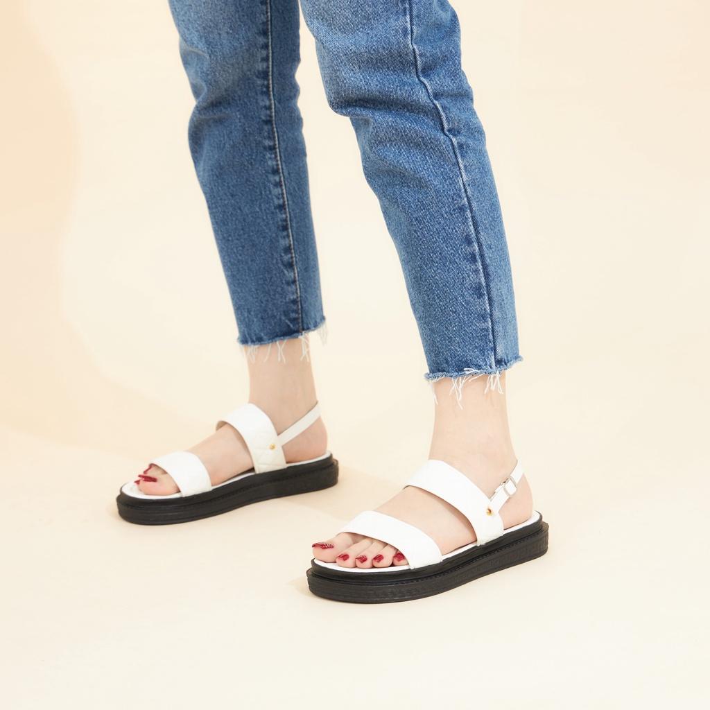 Giày Sandal Nữ MWC 2967 - Giày Sandal Quai Kép Bản To Đế Cao Dập Chỉ Nổi Thời Trang