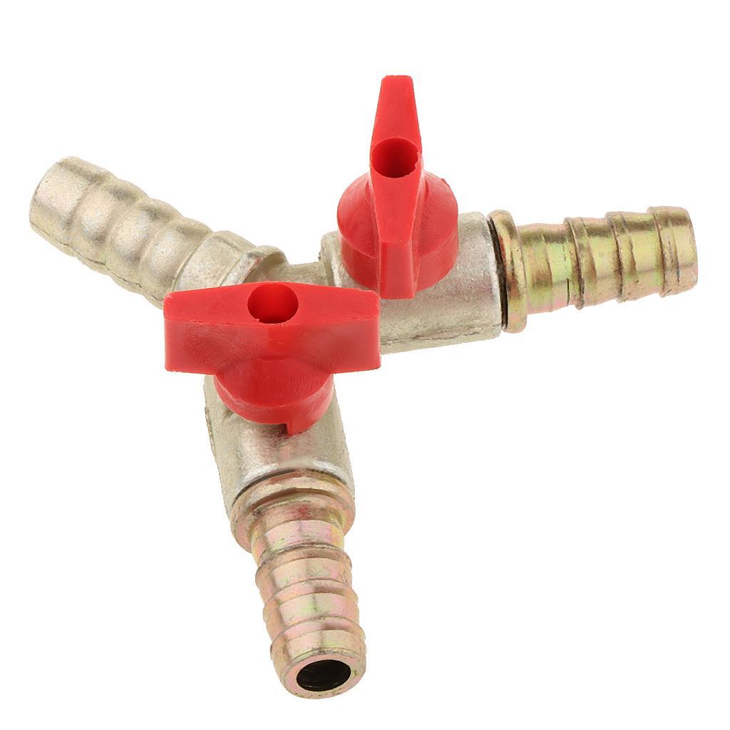 3-6pack Brass 3 Way Y Shaped Gas Fuel Oil Hose Switch Shut Off Ball Valve
