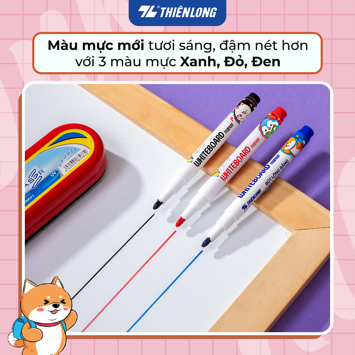 Bộ 10 Bút lông bảng Thiên Long WB-02