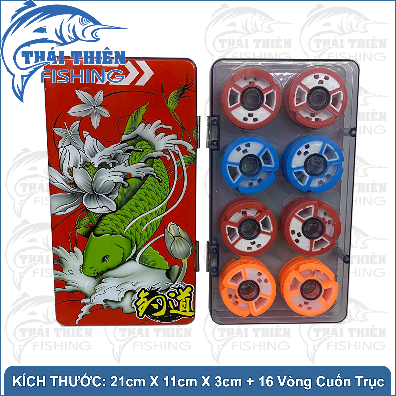 Hộp Đựng Trục Cuốn Thẻo Câu Đài 16 Vòng Silicone
