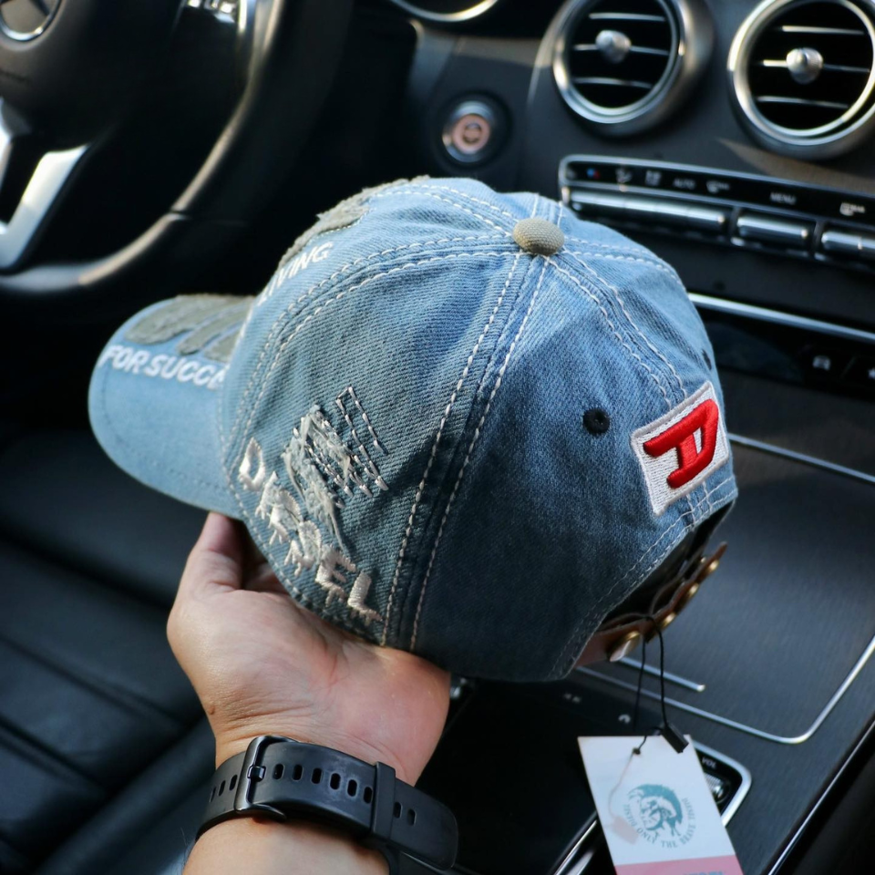 Nón kết, mũ lưỡi trai Diesel phối vải jeans form chuẩn thời trang đường phố siêu đẹp (Ảnh thật)