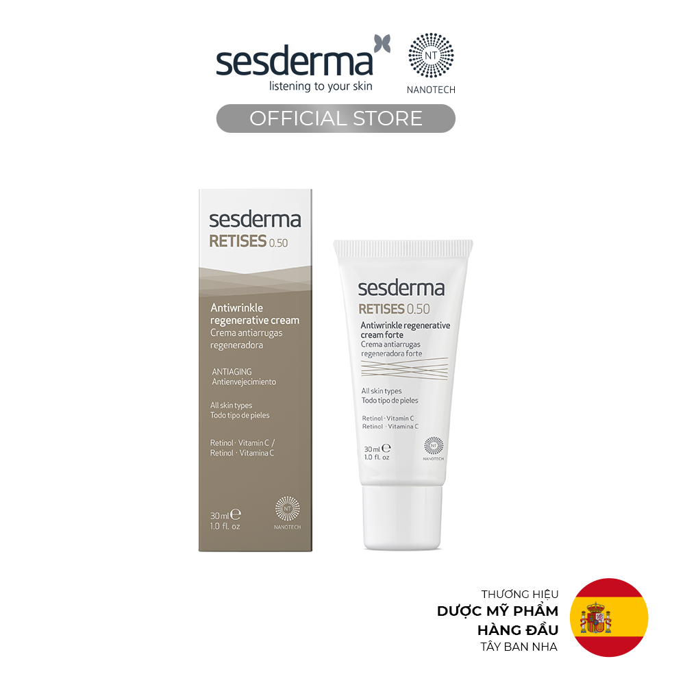 Kem dưỡng da chống nhăn Sesderma Retises 0.5 cho da hỗn hợp và da khô 30ml