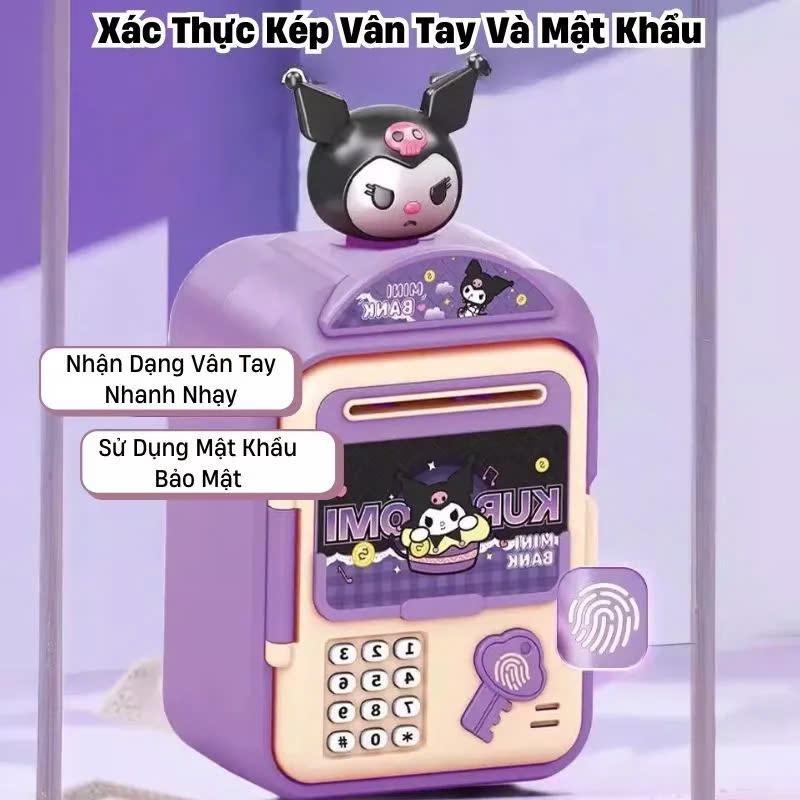 Két Sắt Mini Kuromi, Melody, Mario Có Vân Tay Thông Minh, Két Sắt Đựng Lì Xì Cho Bé