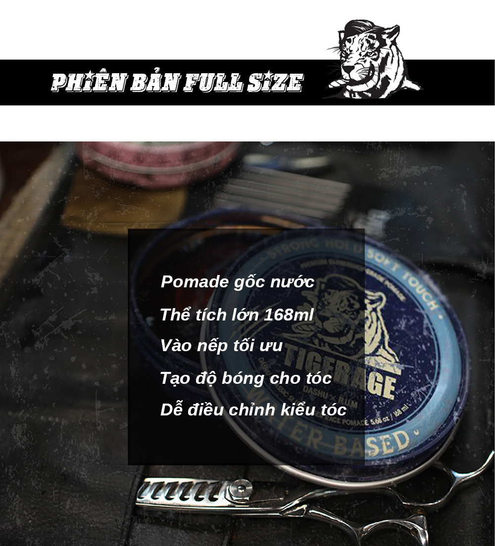 Pomade tạo kiểu tóc DASHU Classic Tiger Rage Water Based 168ml Pomade gốc nước Tạo kiểu tối ưu Hương nước hoa nam tính Sáp vuốt tóc nam JN-PM01