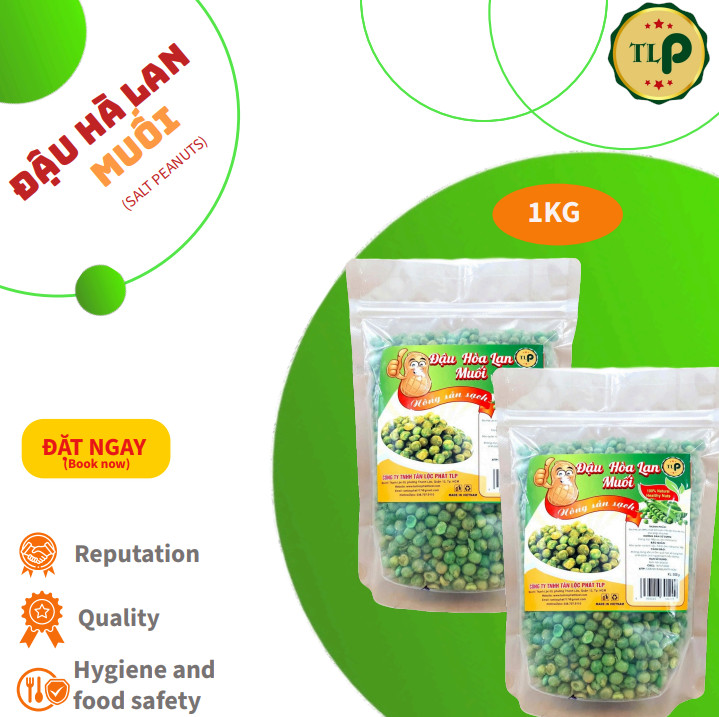 ĐẬU HÀ LAN MUỐI TÂN LỘC PHÁT COMBO 1KG - MỖI BỊCH 500G [ MẪU MỚI ]