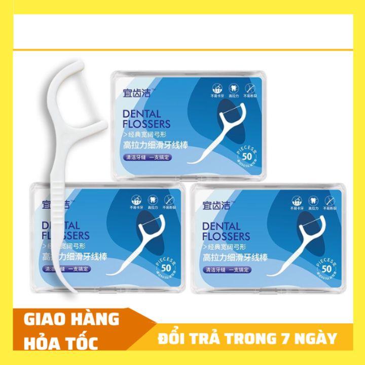 Hộp 50 Cây Tăm Chỉ Nha Khoa Dental Flossers Vệ Sinh Răng &amp; Xỉa Răng - Yumeshop94