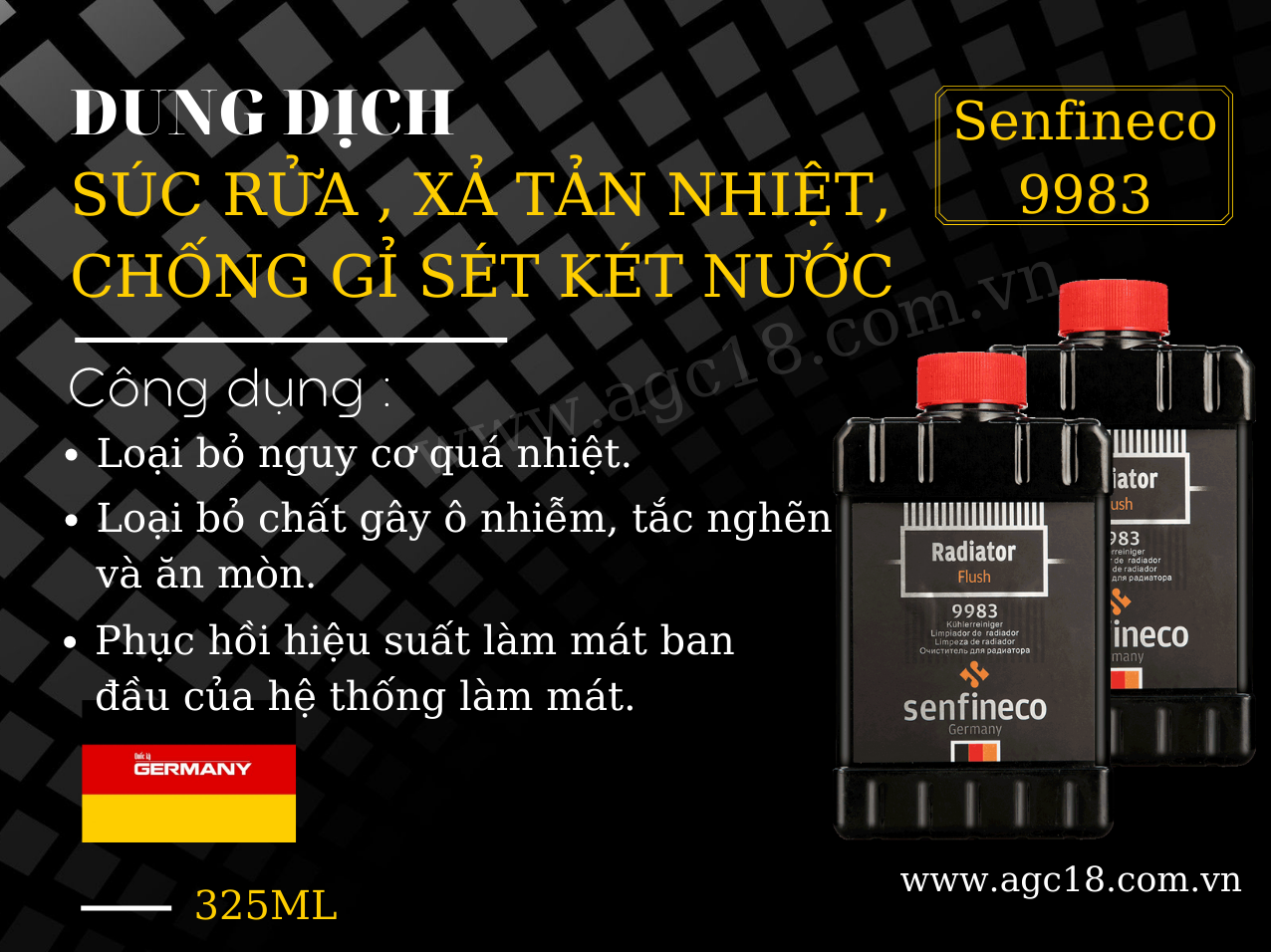 Súc Rửa Két Nước , Xả Tản Nhiệt , Chống Rỉ Sét Két Nước Senfineco 9983