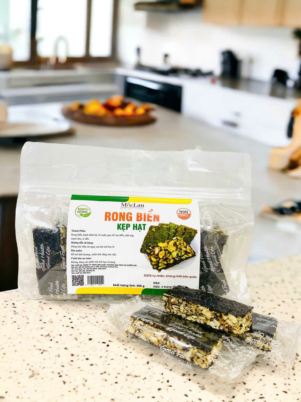 Rong biển kẹp hạt dinh dưỡng ăn kiêng giảm cân Mộc Lan Healthy Foods - 250g, 500g