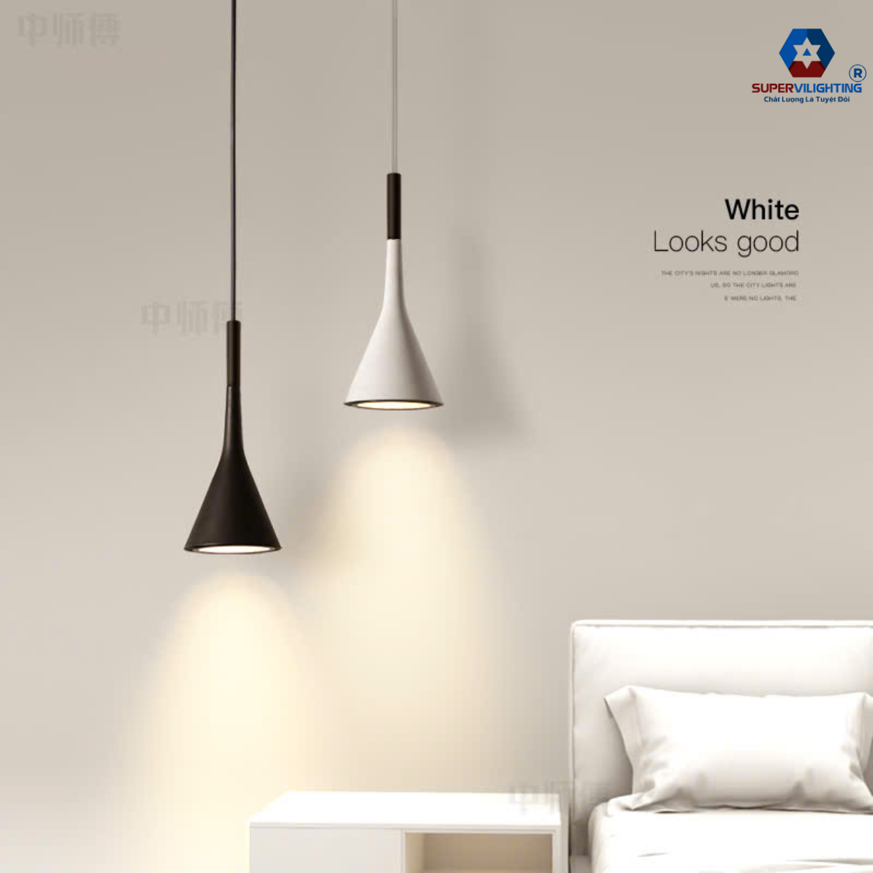 Đèn treo trần nhà SuperVilighting trang trí bàn ăn phòng ngủ phòng khách đầu giường hiện đại bắc âu