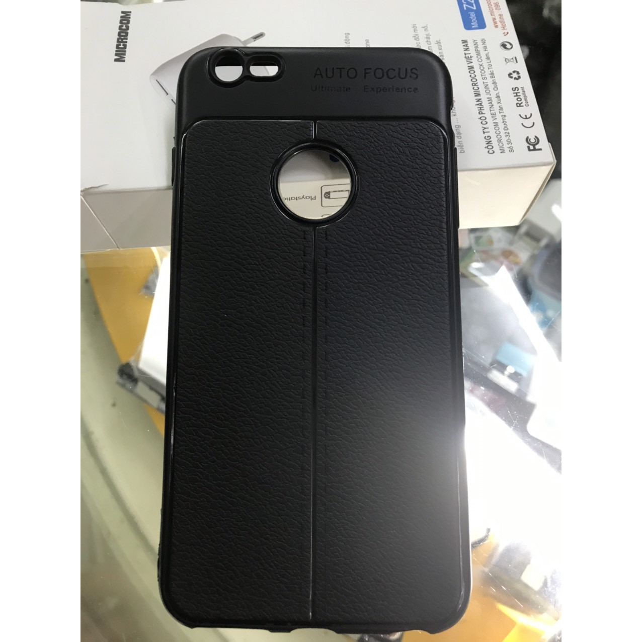 Ôp silicon giả da mầu đen cho iphone 6plus