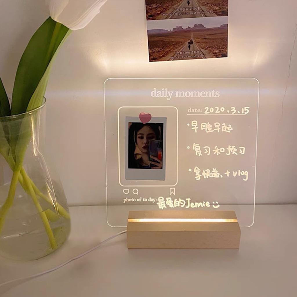 Acrylic Message Board Note Board LED Light Writing Board Style 1