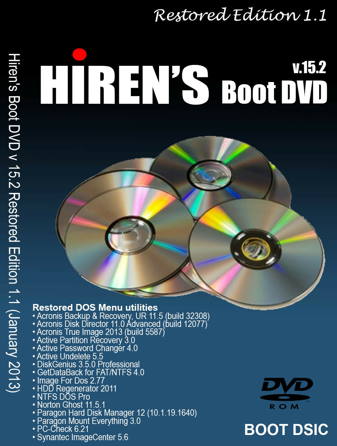 Đĩa DVD Mingsheng Hirent's Boot 15.2 Cứu Hộ Máy Tính