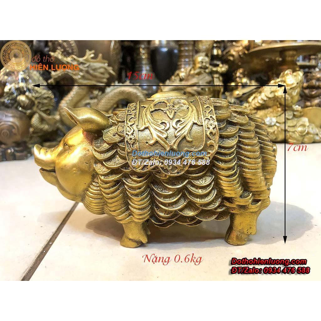 Tượng Linh Vật Heo Mình Tiền Đồng Vàng