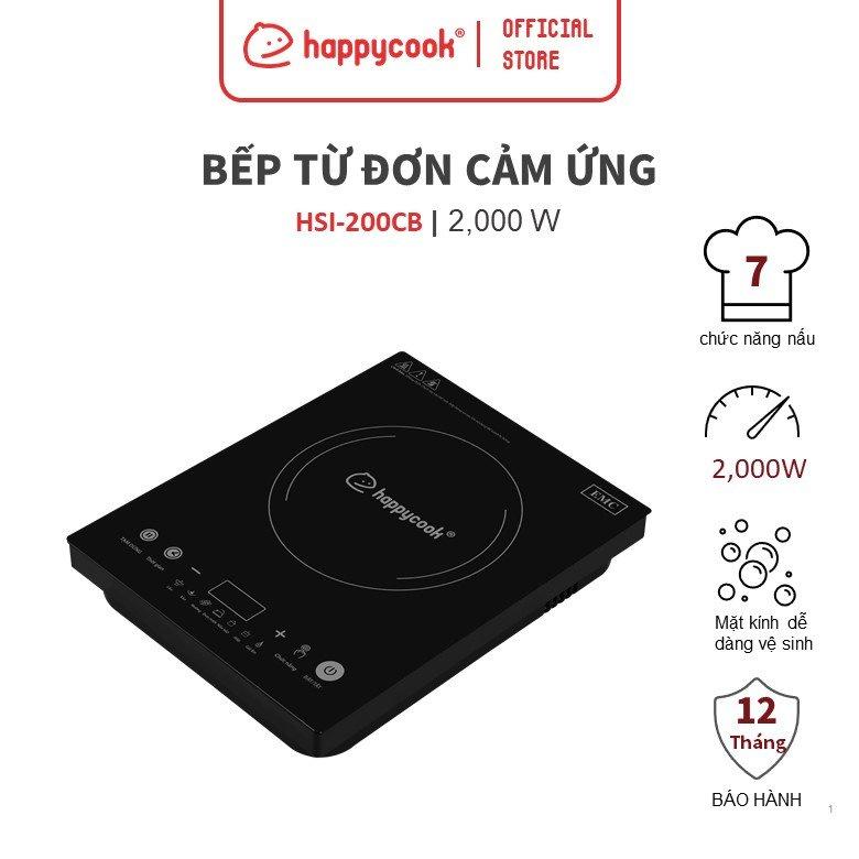 Bếp từ đơn cảm ứng Happy Cook 2000W HSI-200CB - Hàng Chính Hãng