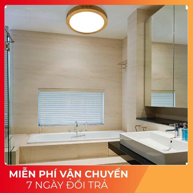 Đèn Ốp Trần Phòng Khách Panel Vân Gỗ Ánh Sáng Trắng ,Đèn Ôp Panel Thiết Kế Độc Đáo Với Hình Vuông Và Hình Tròn
