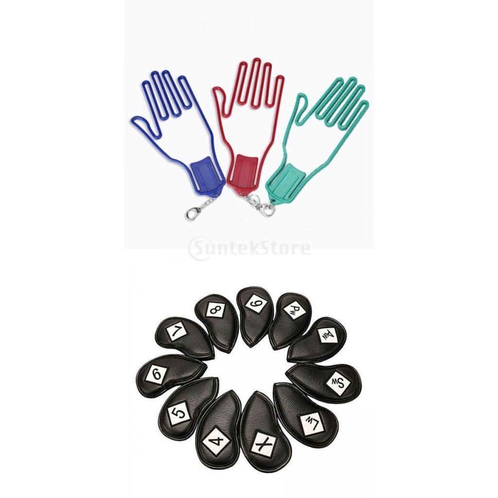 Outdoor Sport Golf Gloves Stretcher +Golf Iron Headcover Club Head Cover