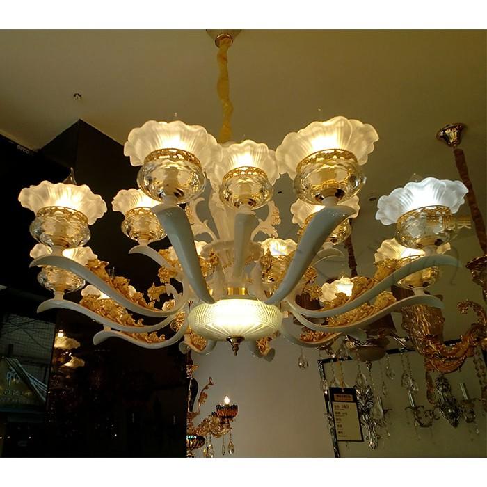 Đèn chùm KONE pha lê 15 tay tiết kiệm năng lượng - kèm bóng Led chuyên dụng