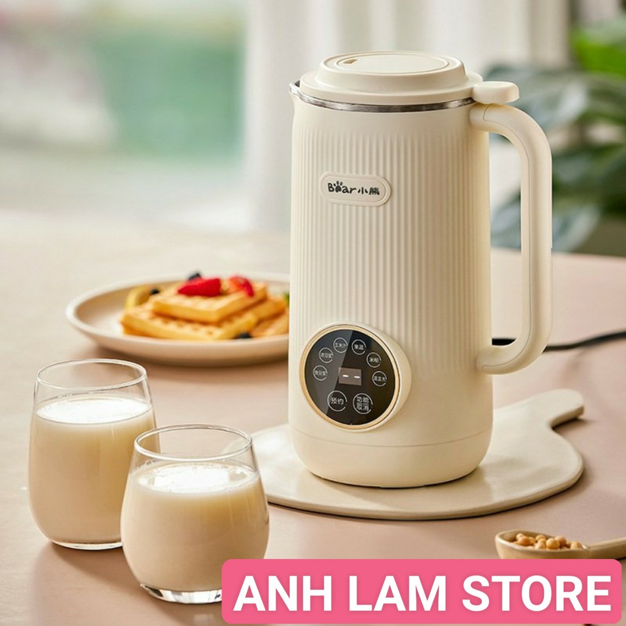 Máy làm sữa hạt Bear 600ml, 6 chức năng, xay nấu sữa hạt, xay sinh tố đa năng ANH LAM STORE - Hàng chính hãng