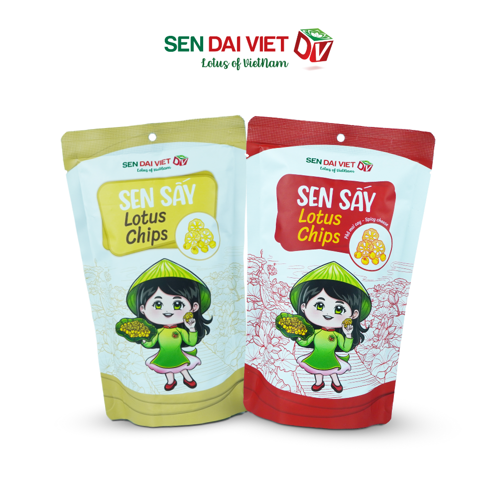 Sen Sấy- Nguyên vị, Vị Phô Mai Cay, ĐV- Sen Đại Việt -2 Gói-Gói 30g- Date Mới Nhất