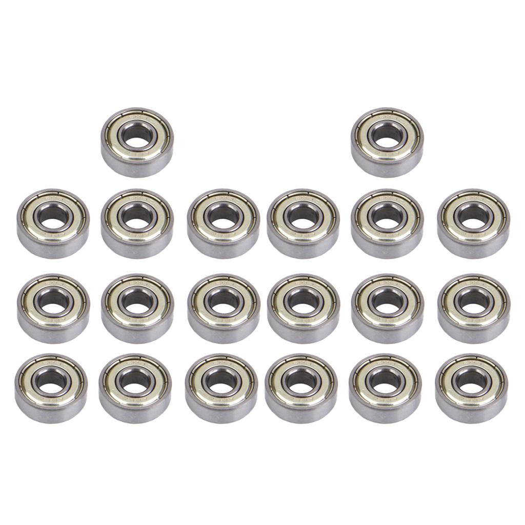 20Pcs 608 Skate Ball Bearings for Skateboard Scooter Hockey Silver