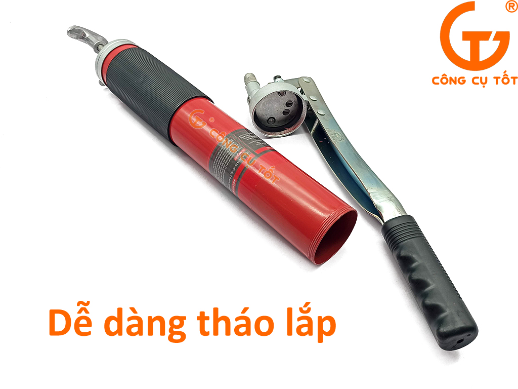 Bơm mỡ bò áp lực 8500psi dung tích 600cc kem 2 ti