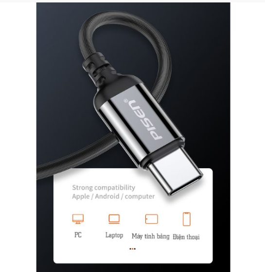 Tai nghe có dây Pisen Metalic Semi-In-Ear LV-TC02 cổng Type-C màu đen - Hàng chính hãng