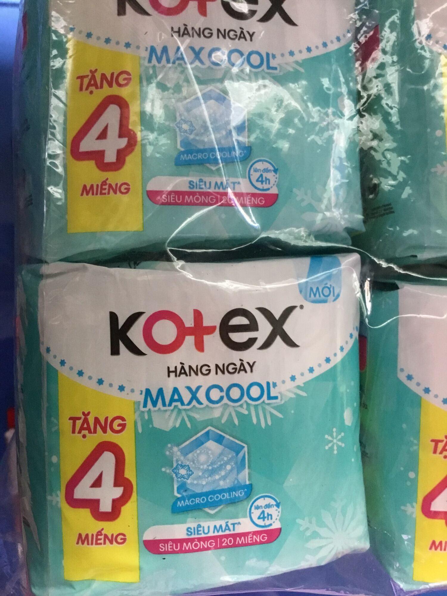 (Mẫu Mới) Tặng thêm 4 miếng- Combo 8 Gói Băng Vệ Sinh Kotex Hàng Ngày Cool siêu mỏng (Hàng Ngày MaxCool)- Mỗi Gói 20 Miếng- Date luôn mới