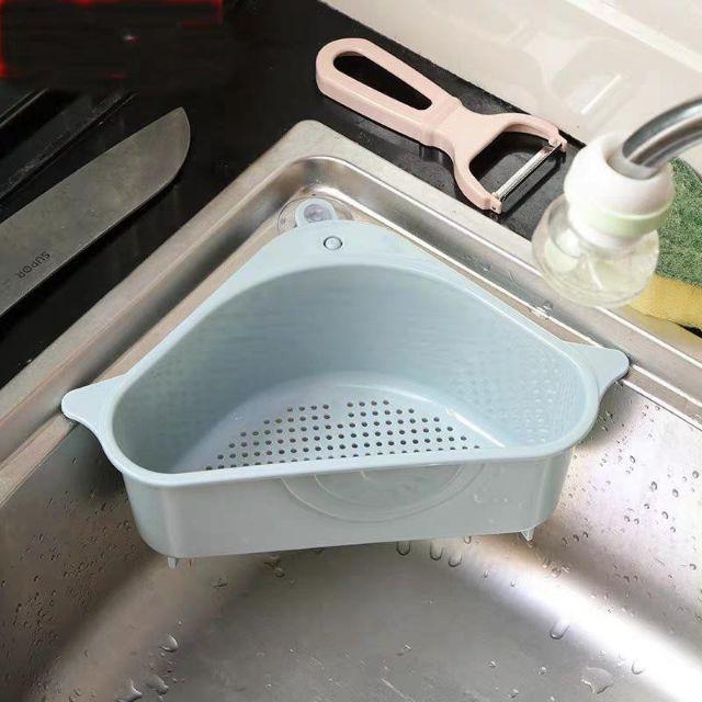 Rổ Nhựa TAM GIÁC Gắn Bồn Rửa Chén Thoát Nước Đựng Đồ Tiện Lợi