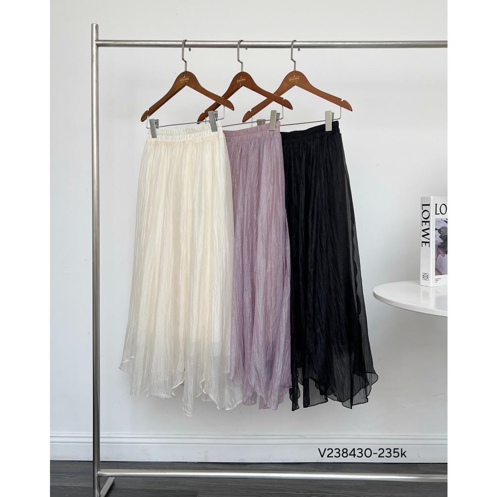 Chân váy voan xốp nhăn dáng dài v238430 by germe