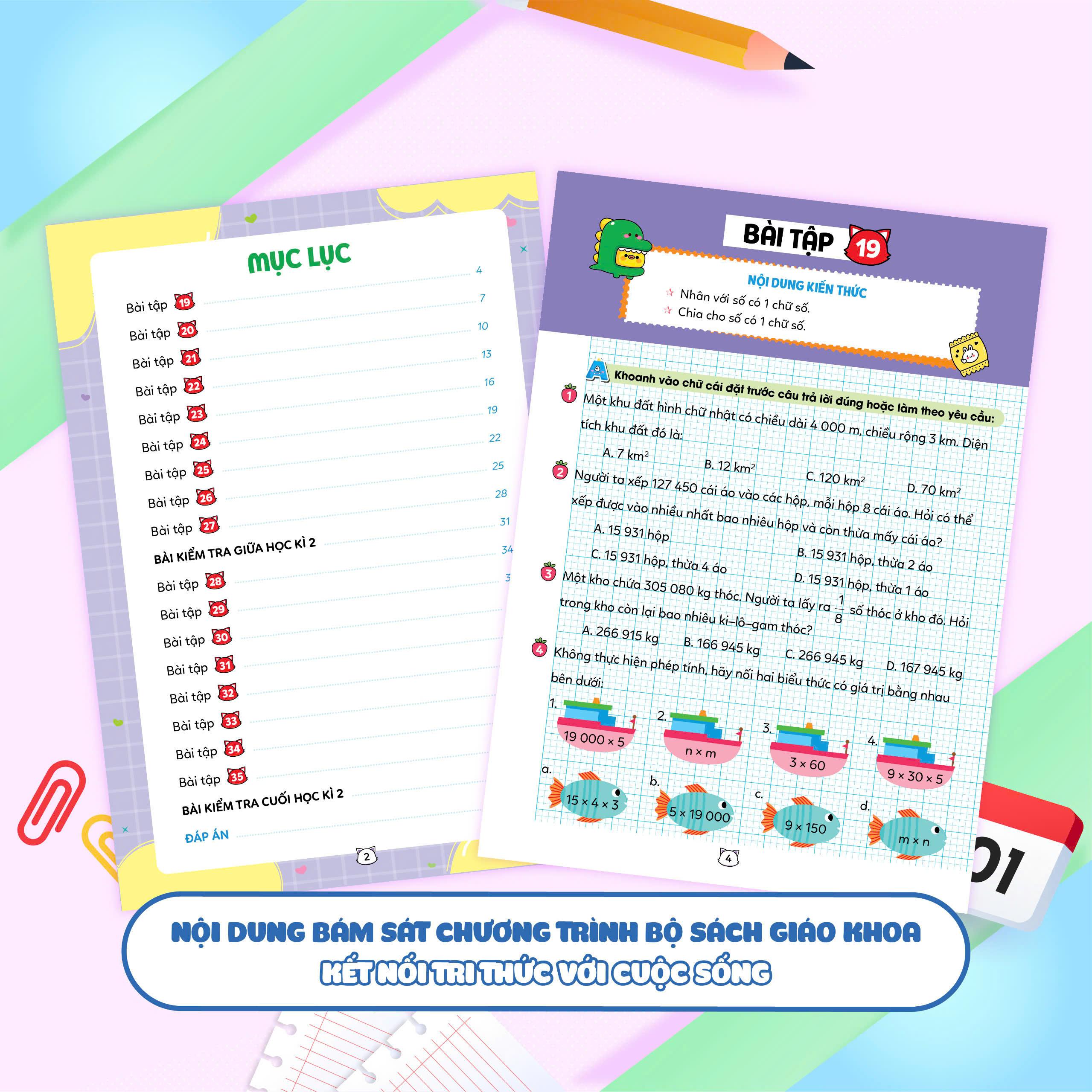 Sách - Vở Bài Tập Toán Tăng Cường Lớp 4 - Tập 2 (Theo Sách Giáo Khoa Kết Nối Tri Thức Với Cuộc Sống)