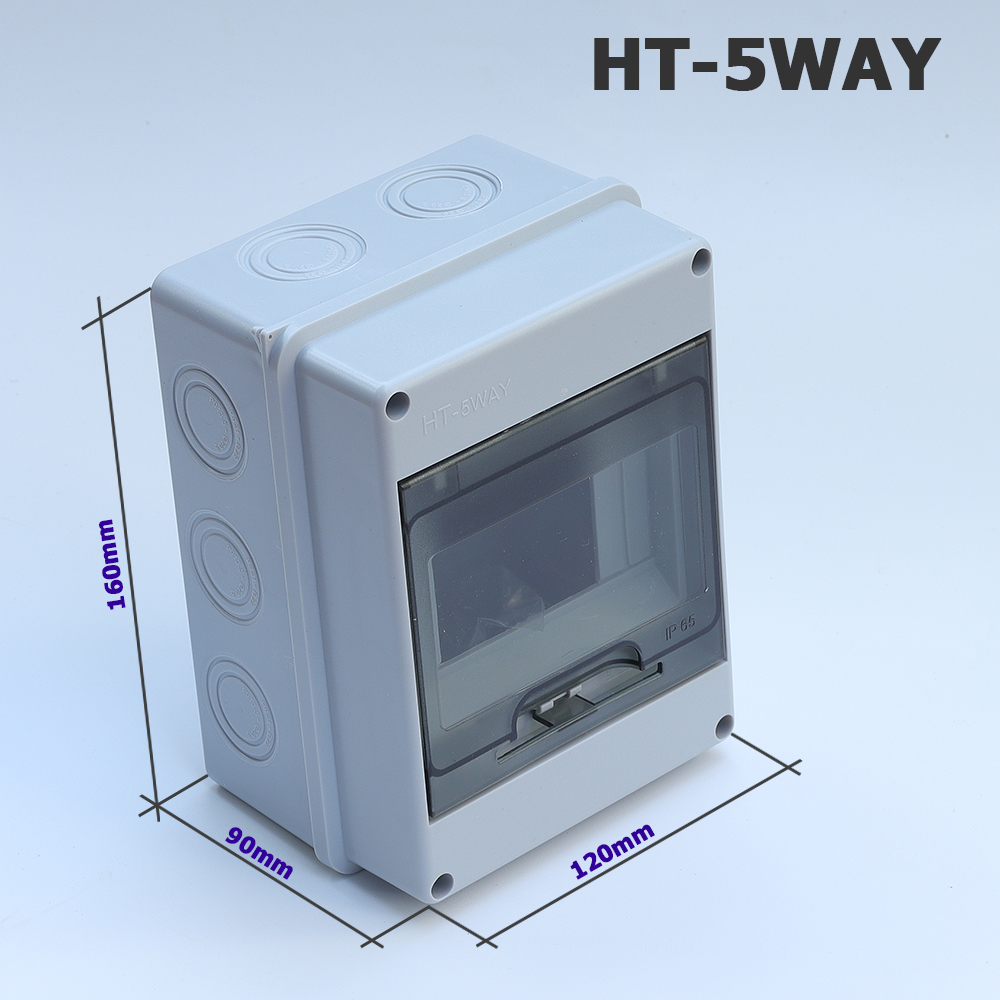 Tủ điện ngoài trời chống nước lắp nổi Hộp phân phối điện Model HT-5 8 12 15 18 24 WAY