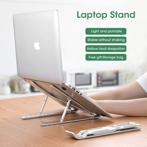 Giá đỡ / Đế đỡ tản nhiệt dành cho laptop, macbook, máy tính bảng gấp gọn tiện dụng + tặng kèm túi đựng, ( Giao màu ngẫu nhiên )- Hàng chính hãng