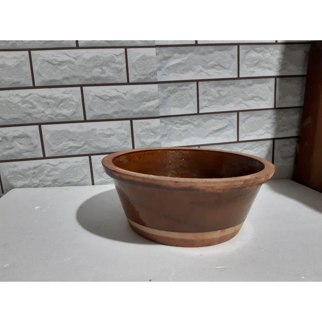 Thau Chậu đựng nước sành sứ 10*25 cm