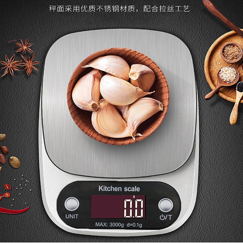 Cân điện tử mini nhà bếp Kitchen Scale tiểu ly full màu 3 loại 3, 5, 10kg chính xác 0,1g CDT01