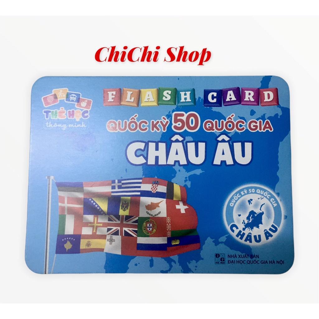 Flashcards,Thẻ Học Thông Minh Song Ngữ Anh Việt Giúp Bé Nhận Biết Quốc Kỳ 50 Quốc Gia Châu Âu