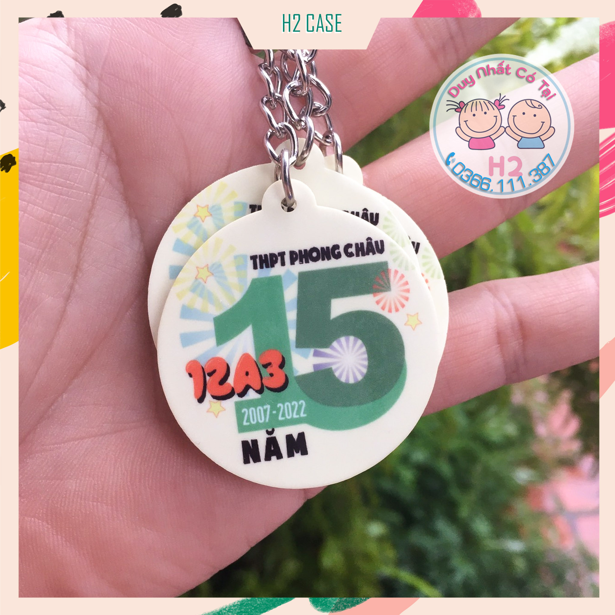 Móc khóa Mica 2 mặt in theo yêu cầu