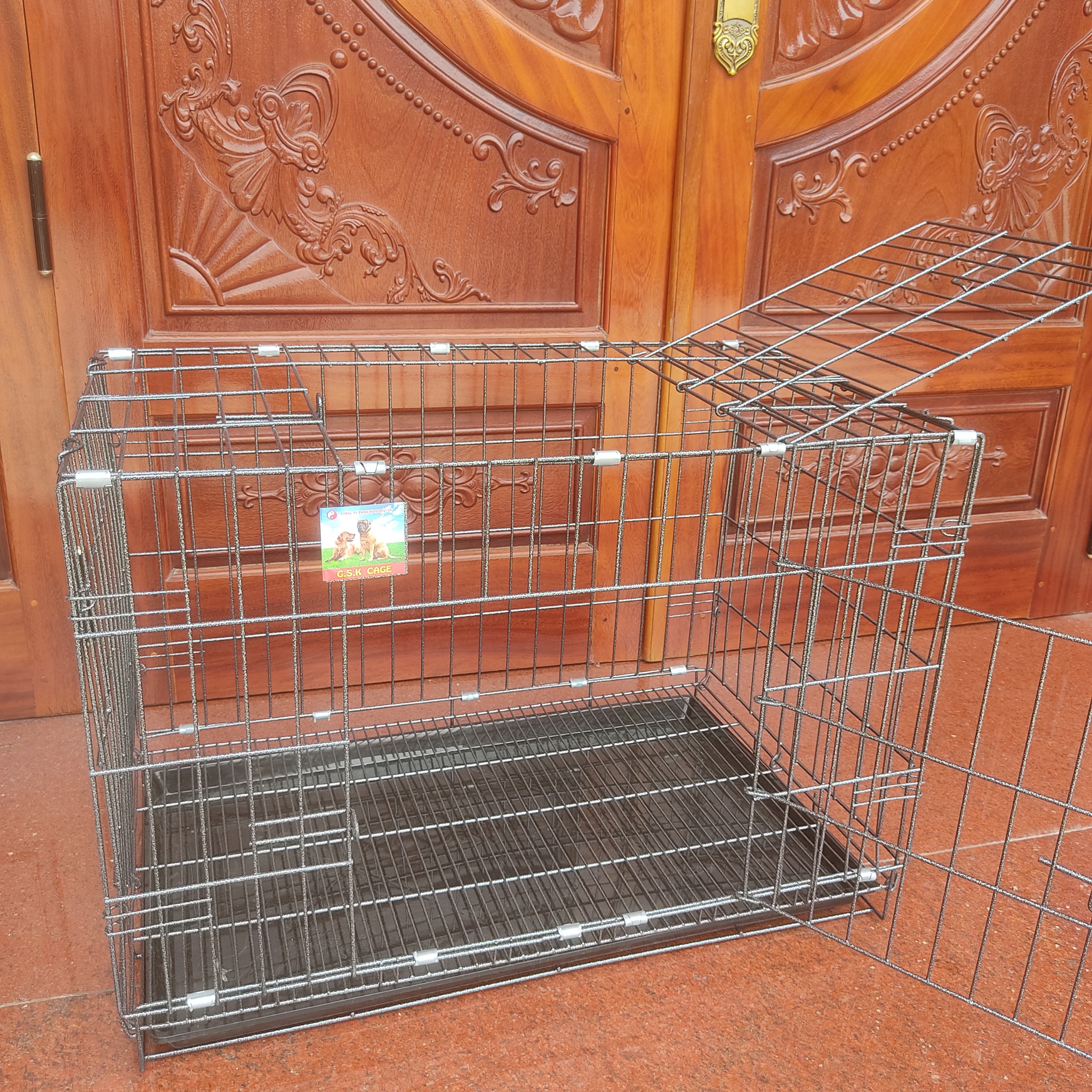Chuồng chó sơn tĩnh điện size to Lồng màu vân đá