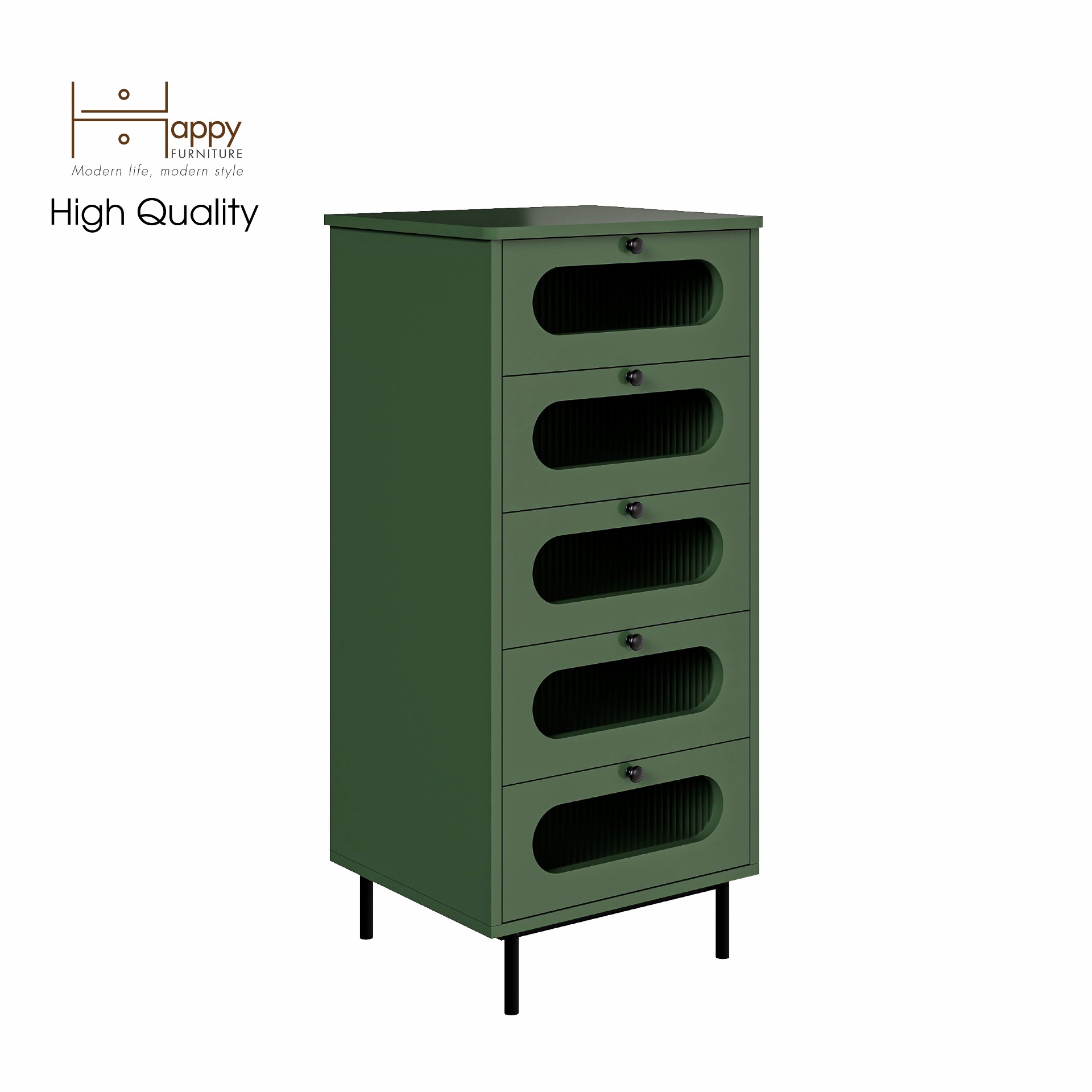 [Happy Home Furniture] SISEEL, Tủ lưu trữ 5 ngăn kéo - chân sắt, 50cm x 45cm x 110cm ( DxRxC), THK_172