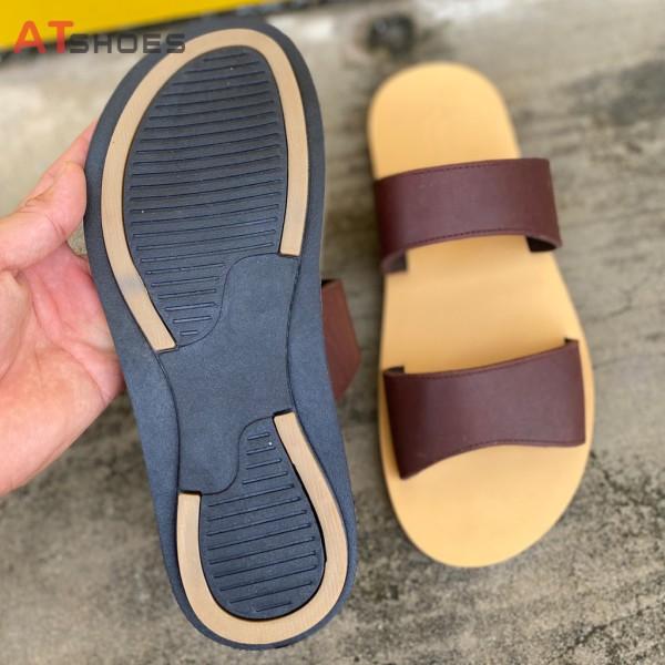 Dép da nam cao cấpDA BÒ THẬTDép sandal nam Hàng Thiết Kế Trẻ Trung Atshoes QN204