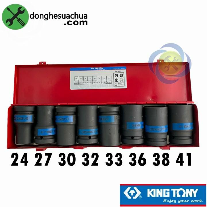 Bộ tuýp 1 inch 6 cạnh đen dài 8 chi tiết Kingtony 8409MP