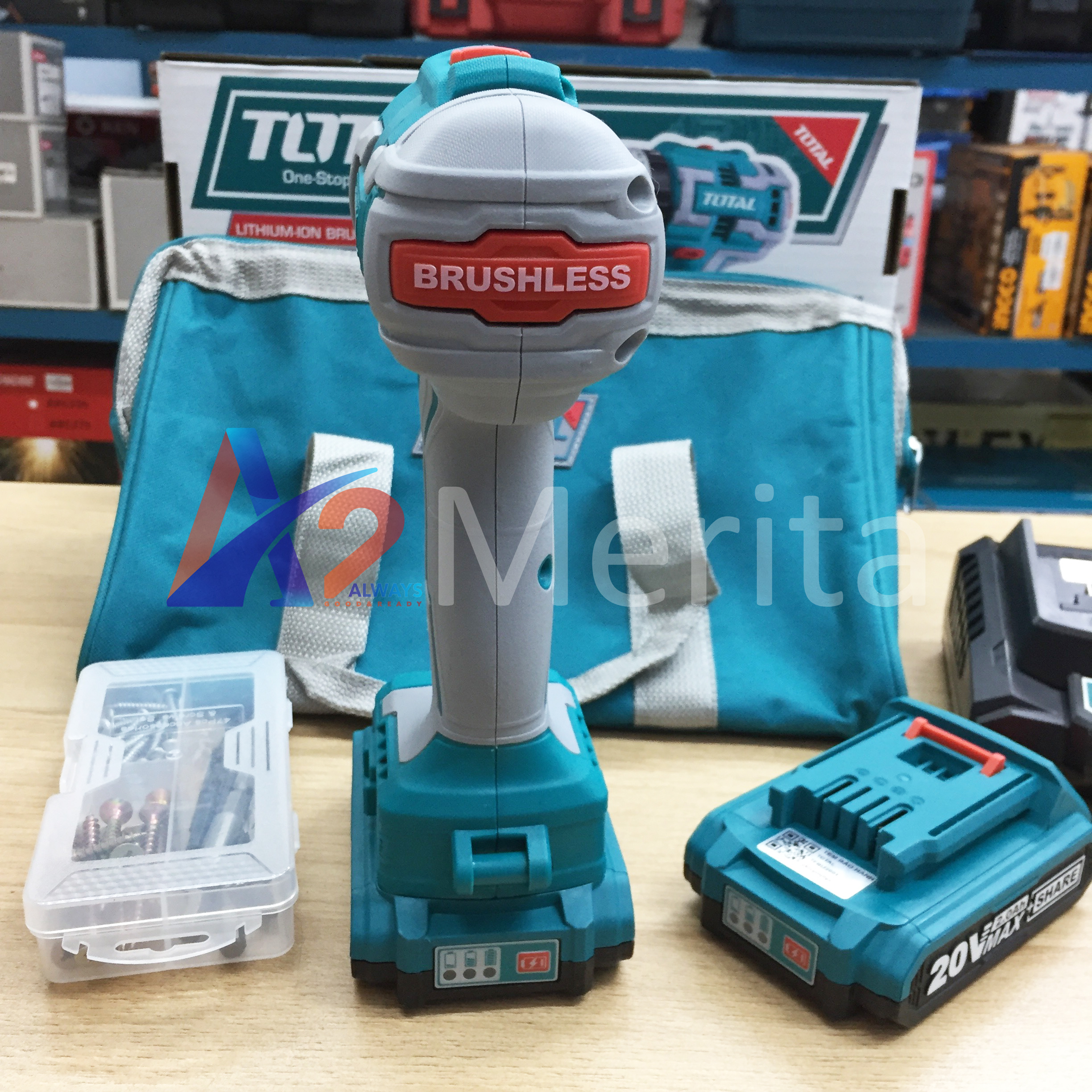 Máy khoan búa  dùng pin 20V Total