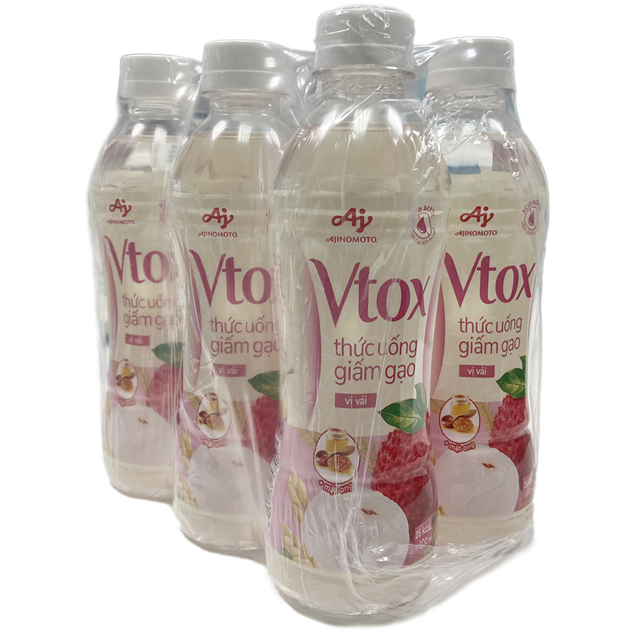 Lốc 6 Thức uống giấm gạo &quot;Vtox&quot; - Vị Vải 345ML